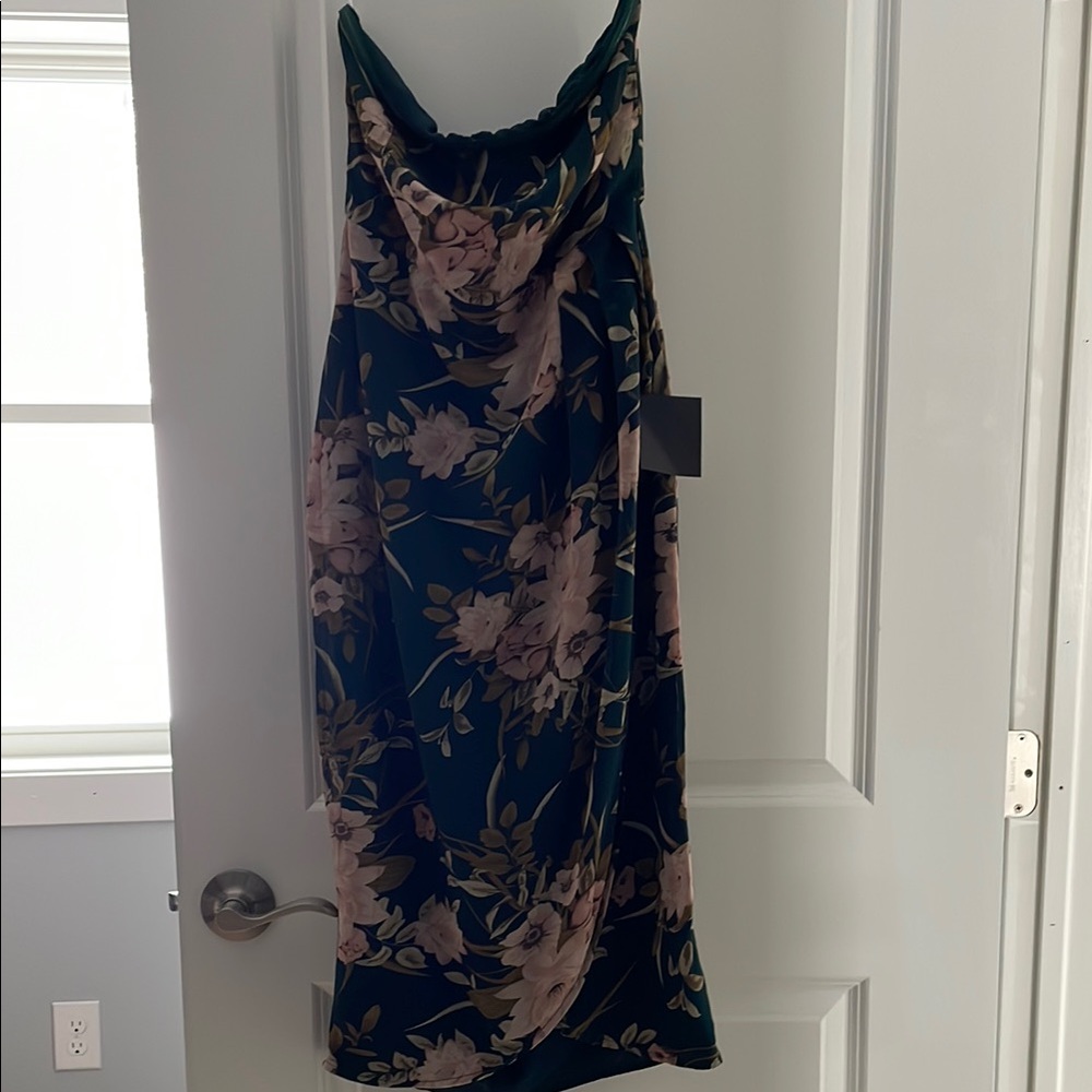 Green and Pink Halter Slip Dress Knee-Length for Cocktail